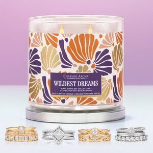 Charmed Aroma Wildest Dreams - 3 piece Boho ring collection, size 6